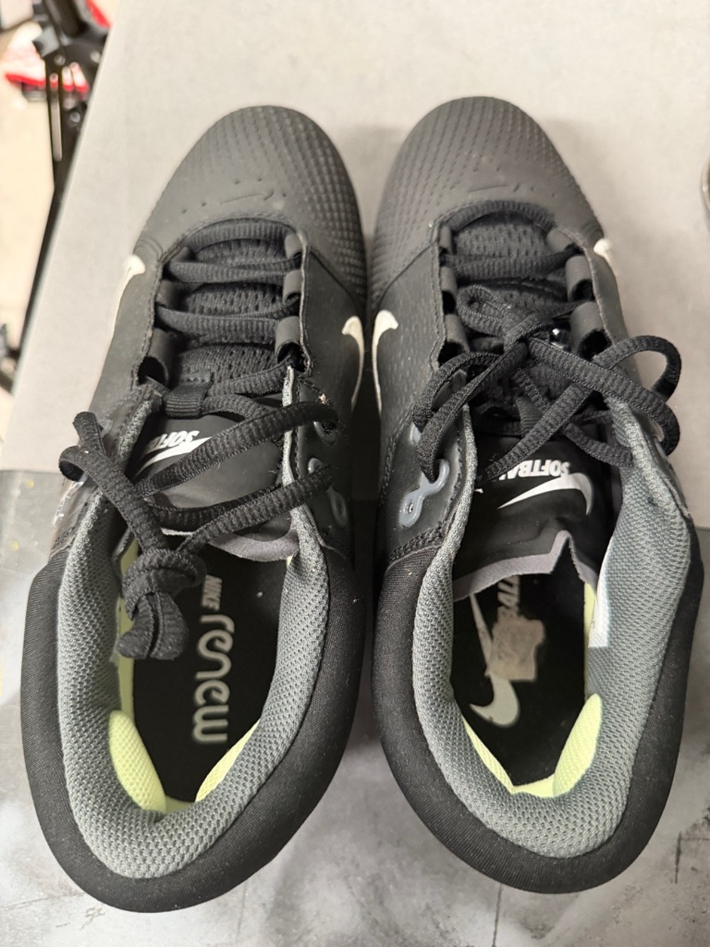 Nike Black Running Shoes with White Swoosh and Lime Accents